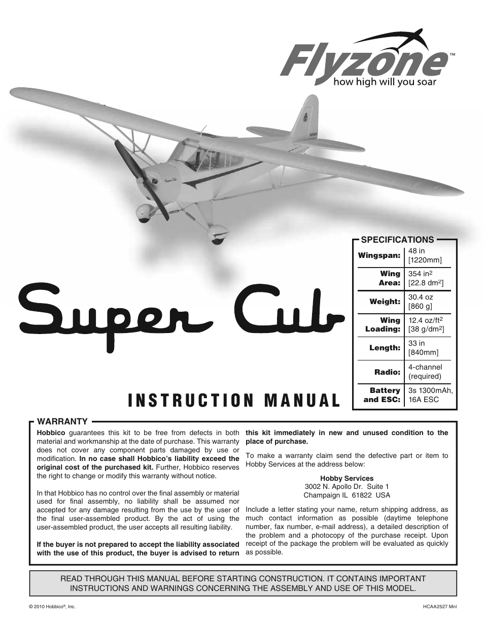 Flyzone FLZA4010 User Manual | 16 pages