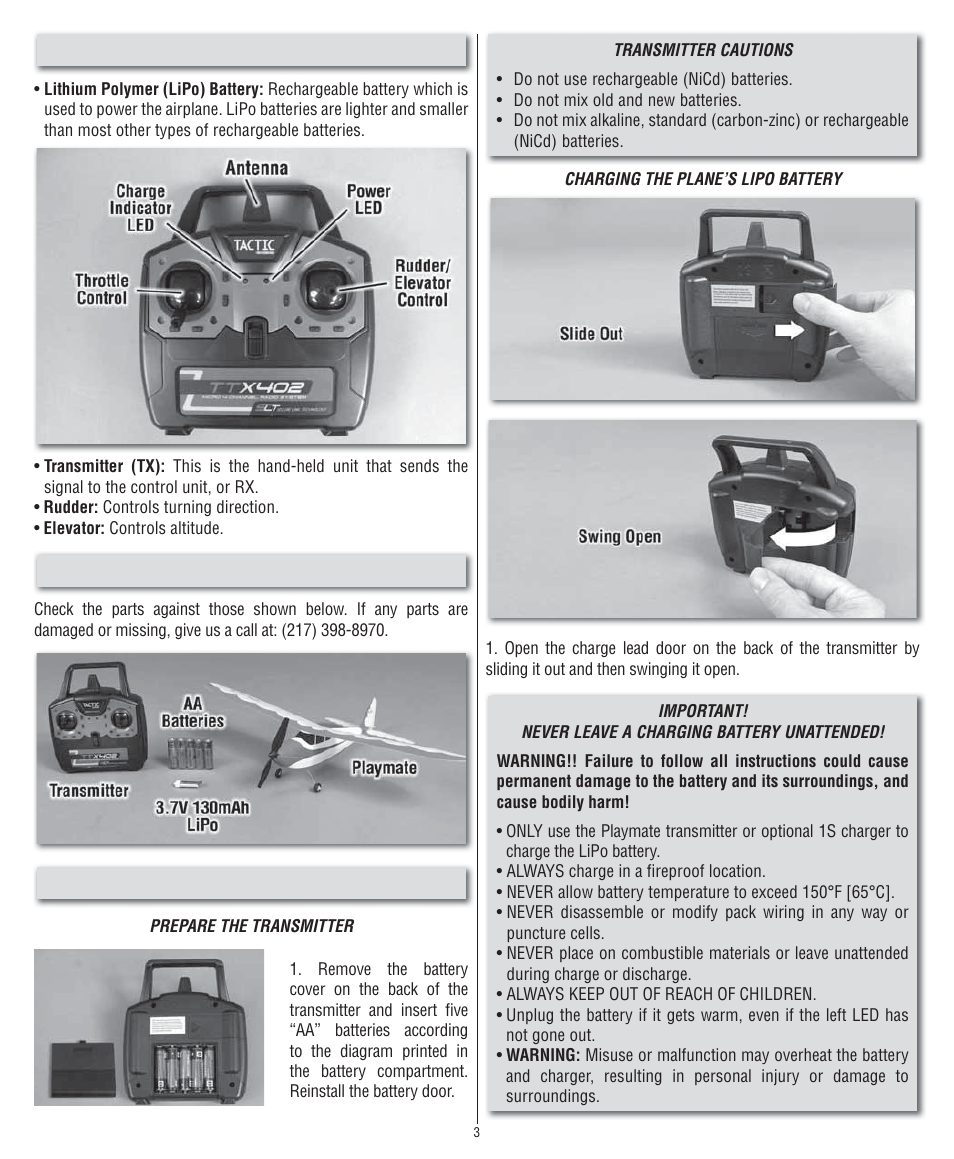 Glossary, Unpack the box, Get the model ready to fly | Flyzone FLZA2000 User Manual | Page 3 / 12