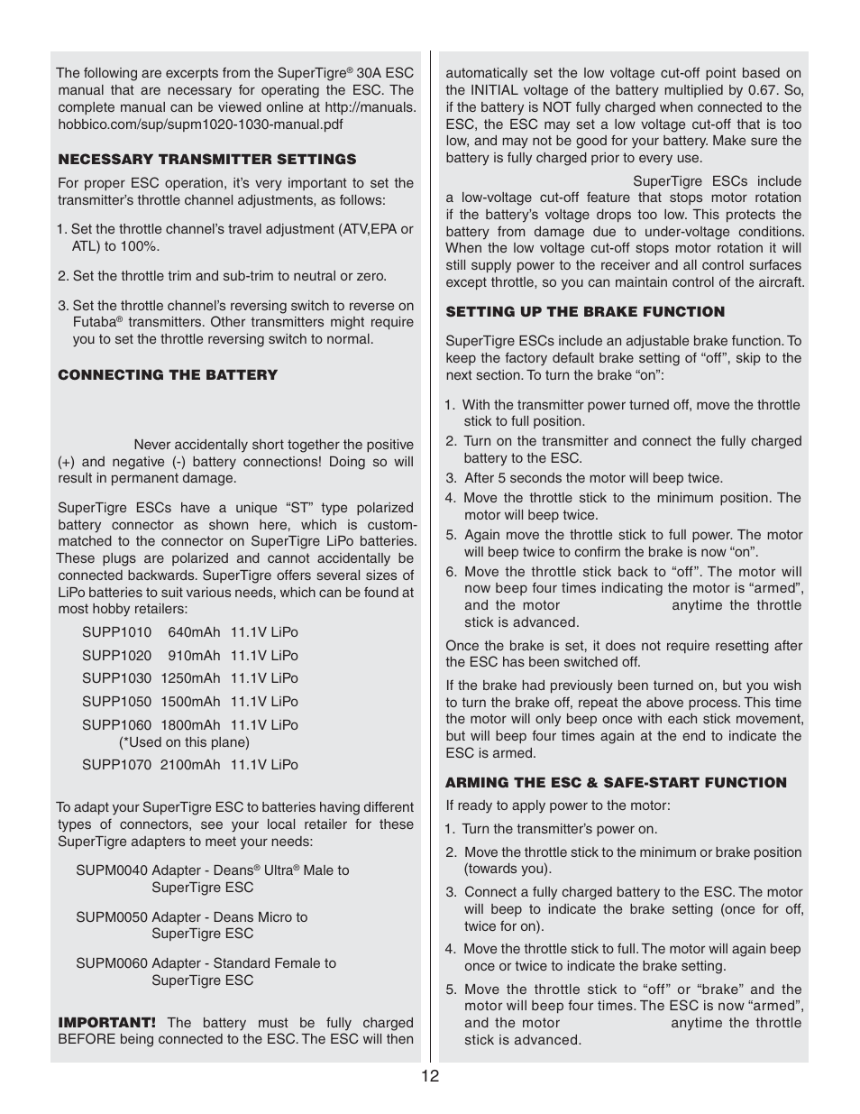 Flyzone FLZA3300 User Manual | Page 12 / 16