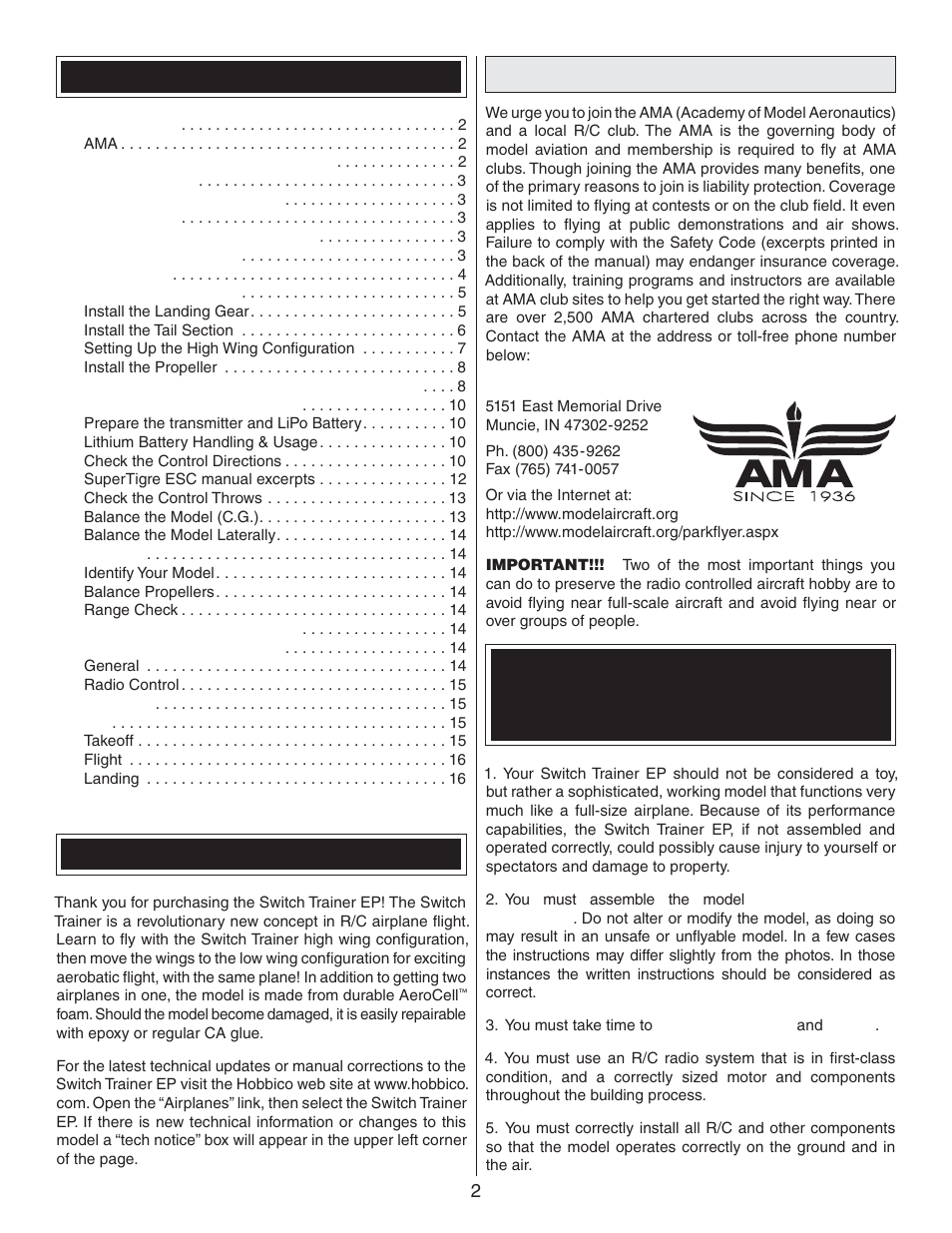 Flyzone FLZA3300 User Manual | Page 2 / 16