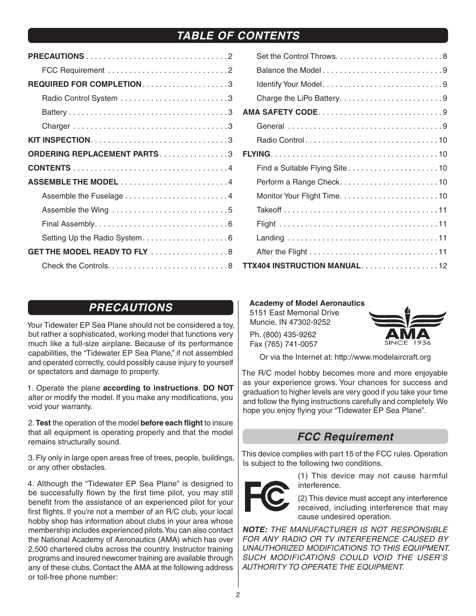 Flyzone FLZA3332 User Manual | Page 2 / 20