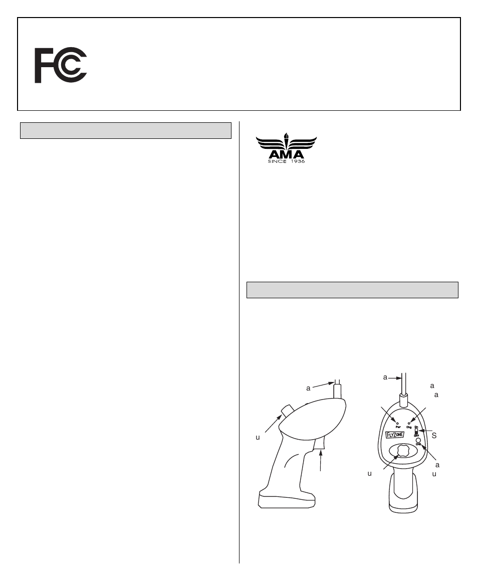 Glossary precautions | Flyzone HCAA1990 User Manual | Page 2 / 8