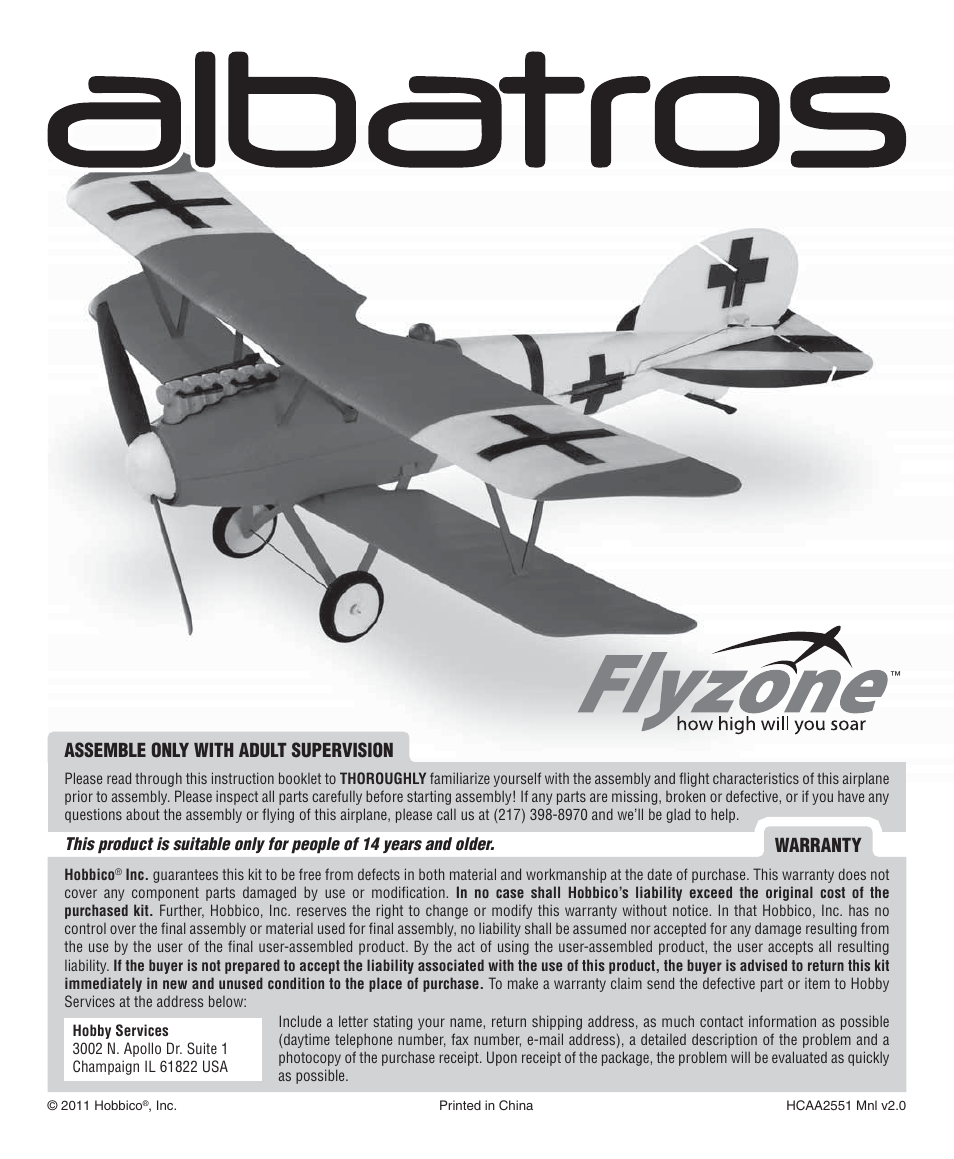 Flyzone FLZA2010 User Manual | 12 pages