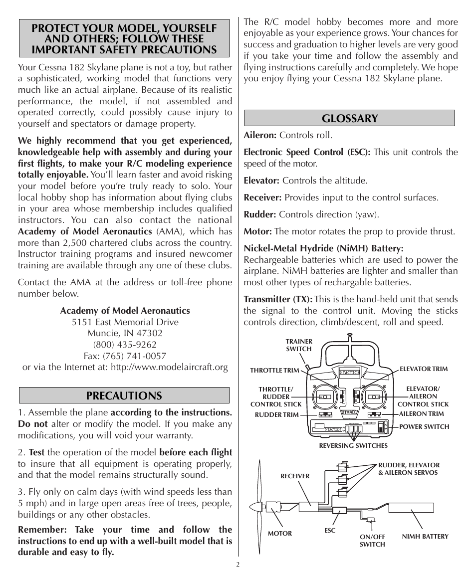Flyzone HCAA23 User Manual | Page 2 / 16