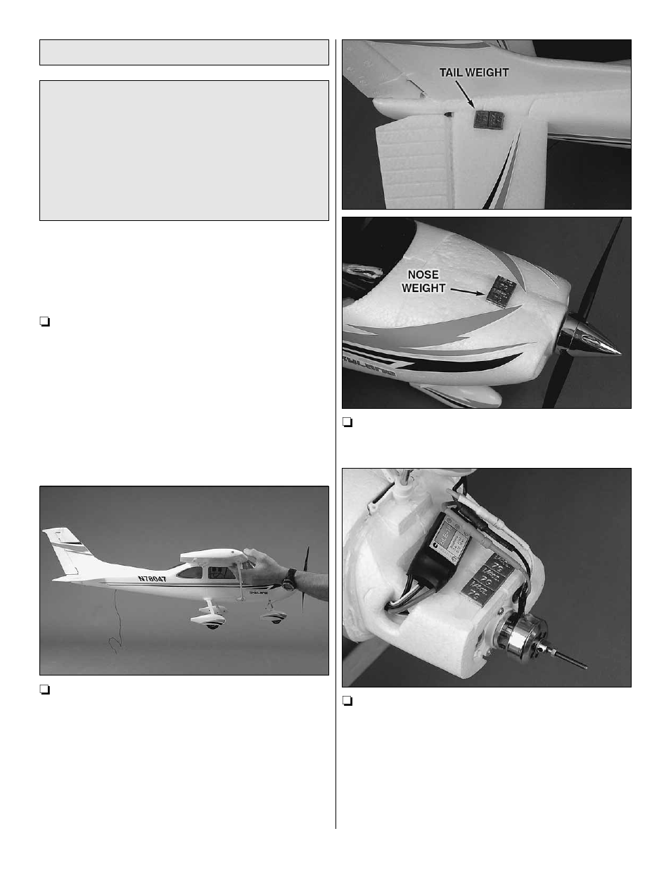 Check the c.g. (center of gravity) | Flyzone HCAA42 User Manual | Page 12 / 16