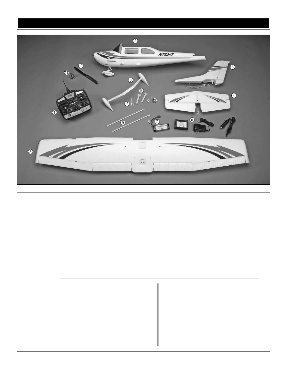 Kit contents | Flyzone HCAA42 User Manual | Page 4 / 16