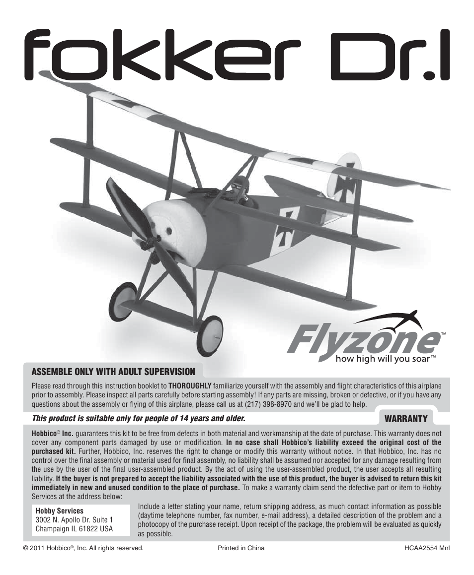 Flyzone FLZA2030 User Manual | 12 pages