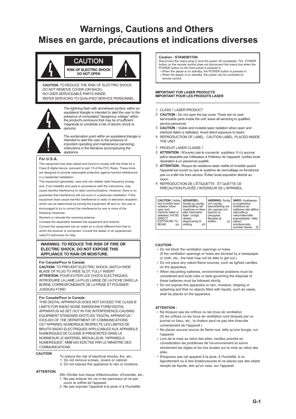 Caution | CAVS 203G USB User Manual | Page 2 / 31