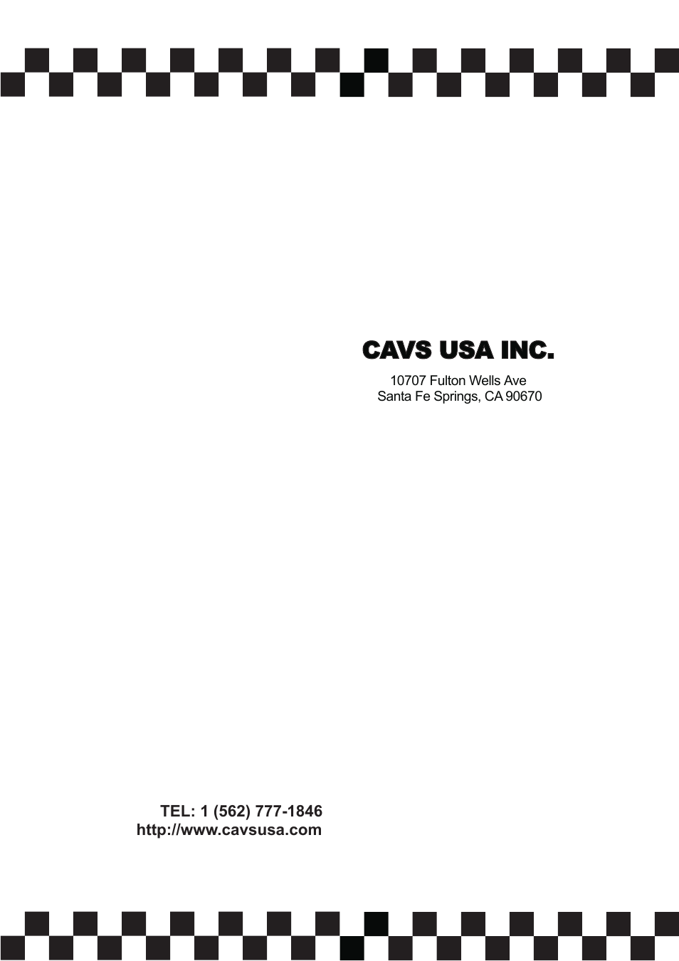 Cavs usa inc | CAVS 203G USB User Manual | Page 31 / 31