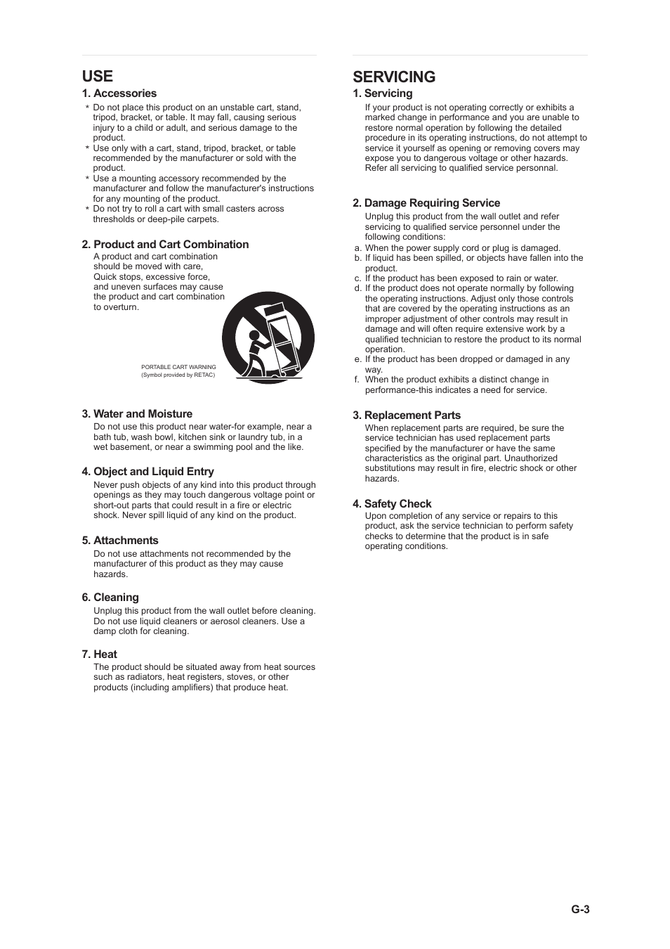 Servicing | CAVS 203G USB User Manual | Page 4 / 31
