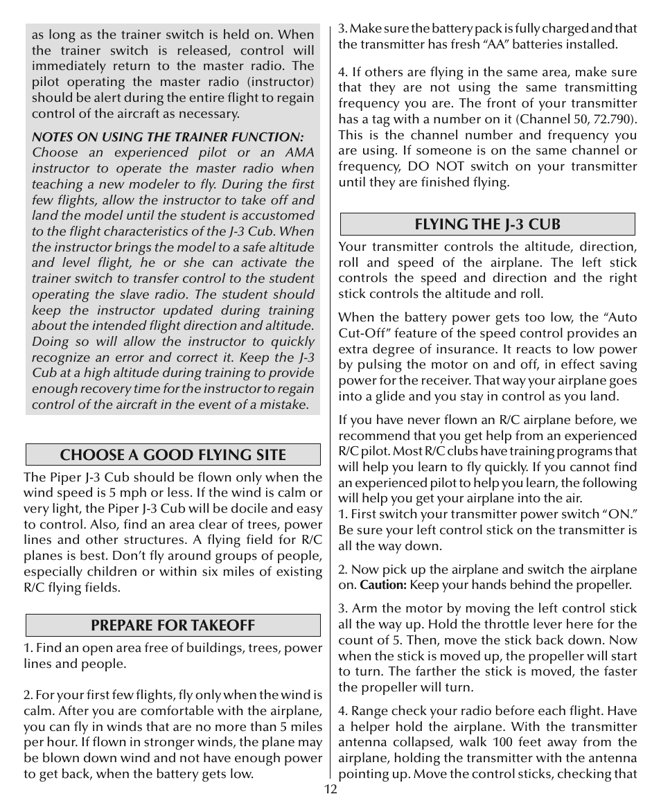 Flyzone HCAA24 User Manual | Page 12 / 16