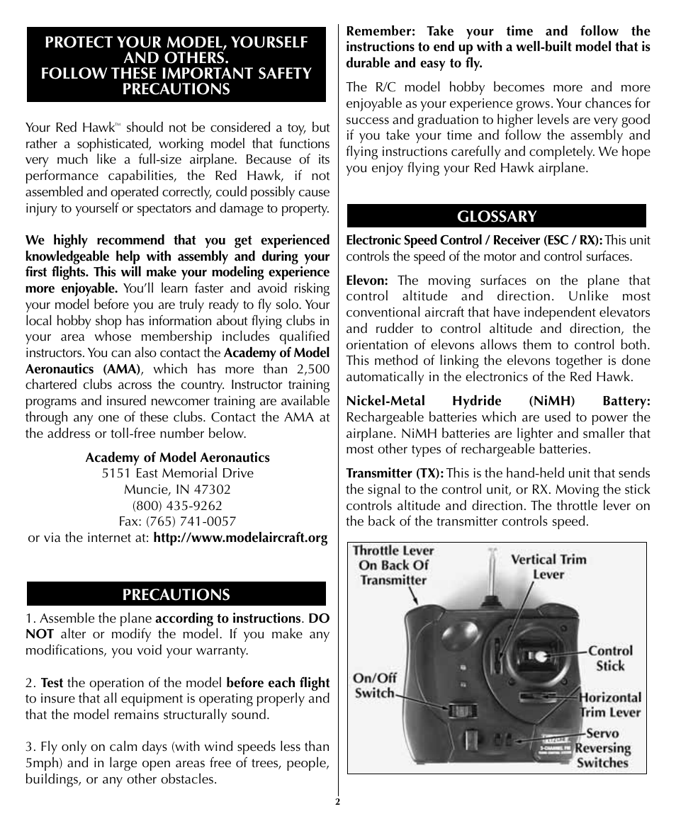 Flyzone HCAA1960 User Manual | Page 2 / 12