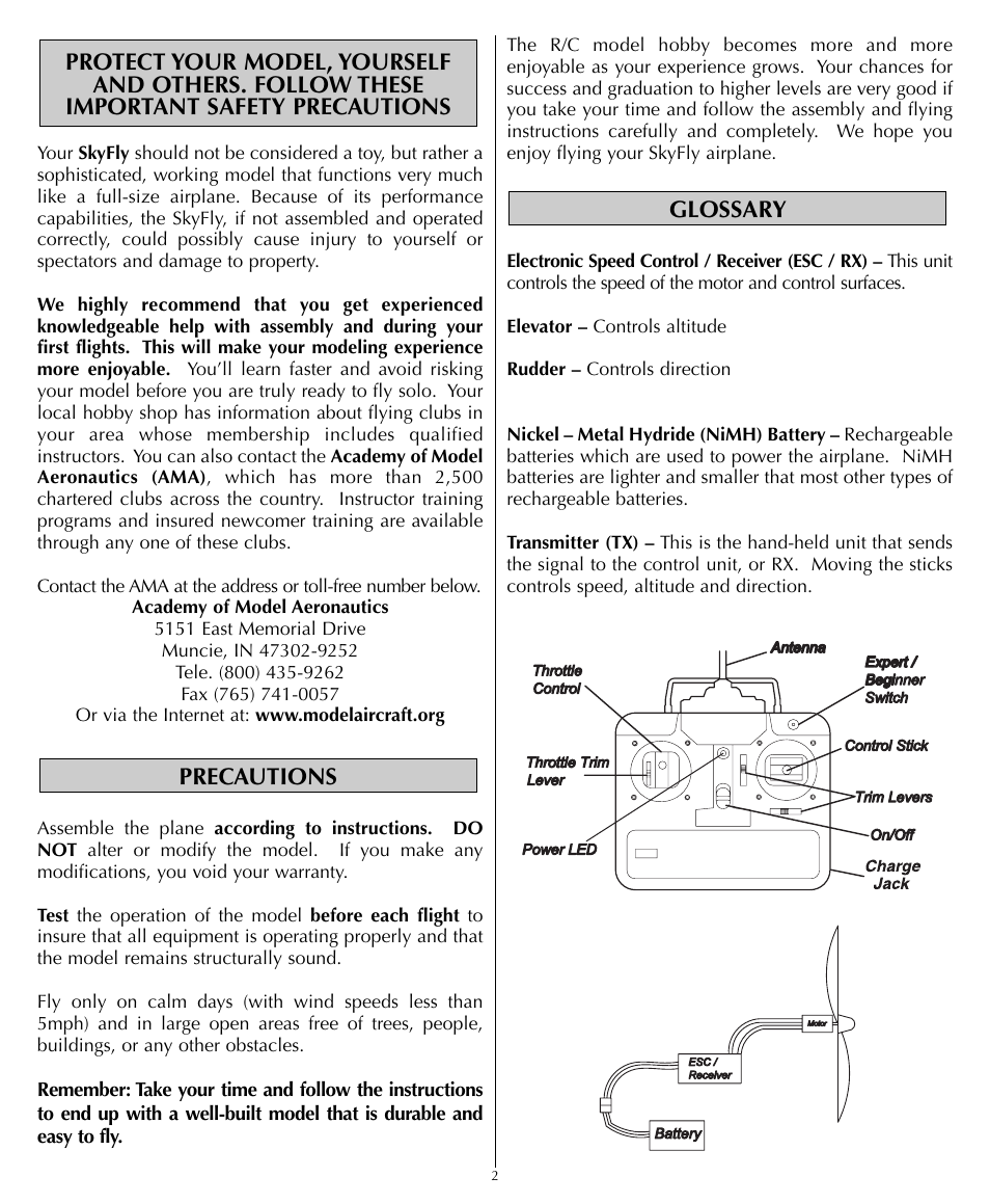 Flyzone HCAA1961 User Manual | Page 2 / 12