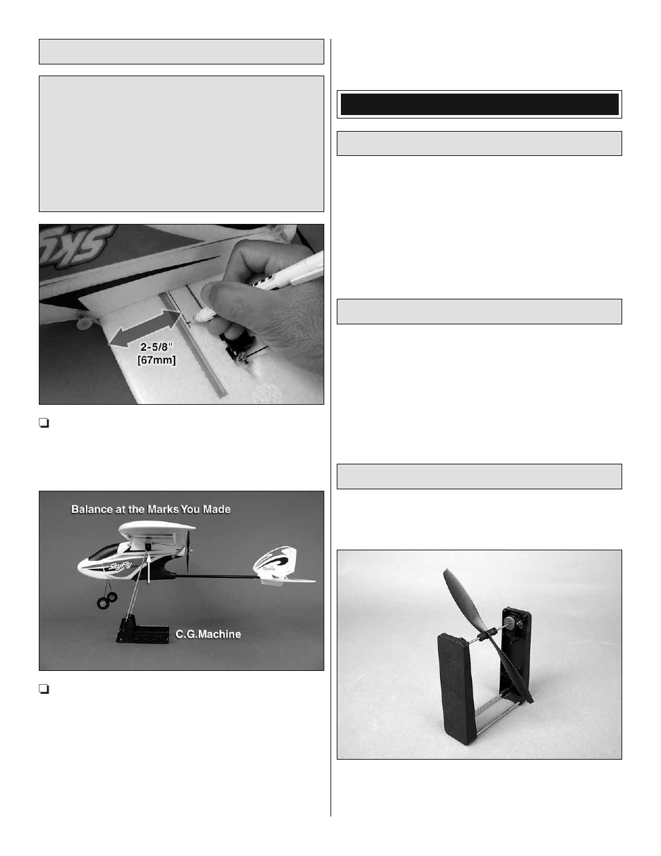 Balance the model (c.g.), Preflight identify your model, Charge the battery | Balance propellers | Flyzone HCAA2511 User Manual | Page 12 / 20