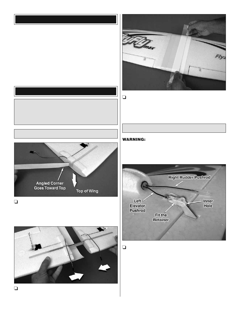 Kit inspection, Assemble the model, Assemble the wings | Install the tail | Flyzone HCAA2511 User Manual | Page 5 / 20