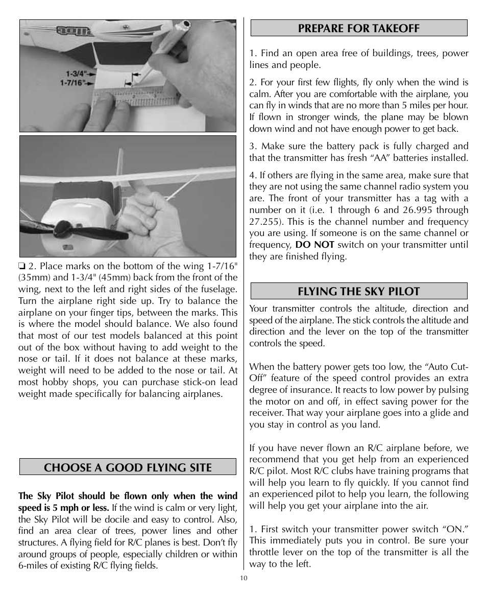 Flyzone HCAA1985 User Manual | Page 10 / 12