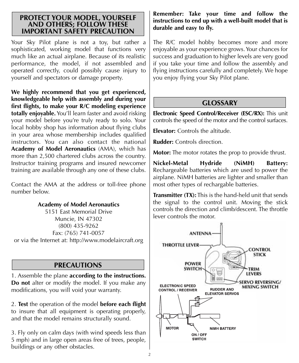 Flyzone HCAA1985 User Manual | Page 2 / 12