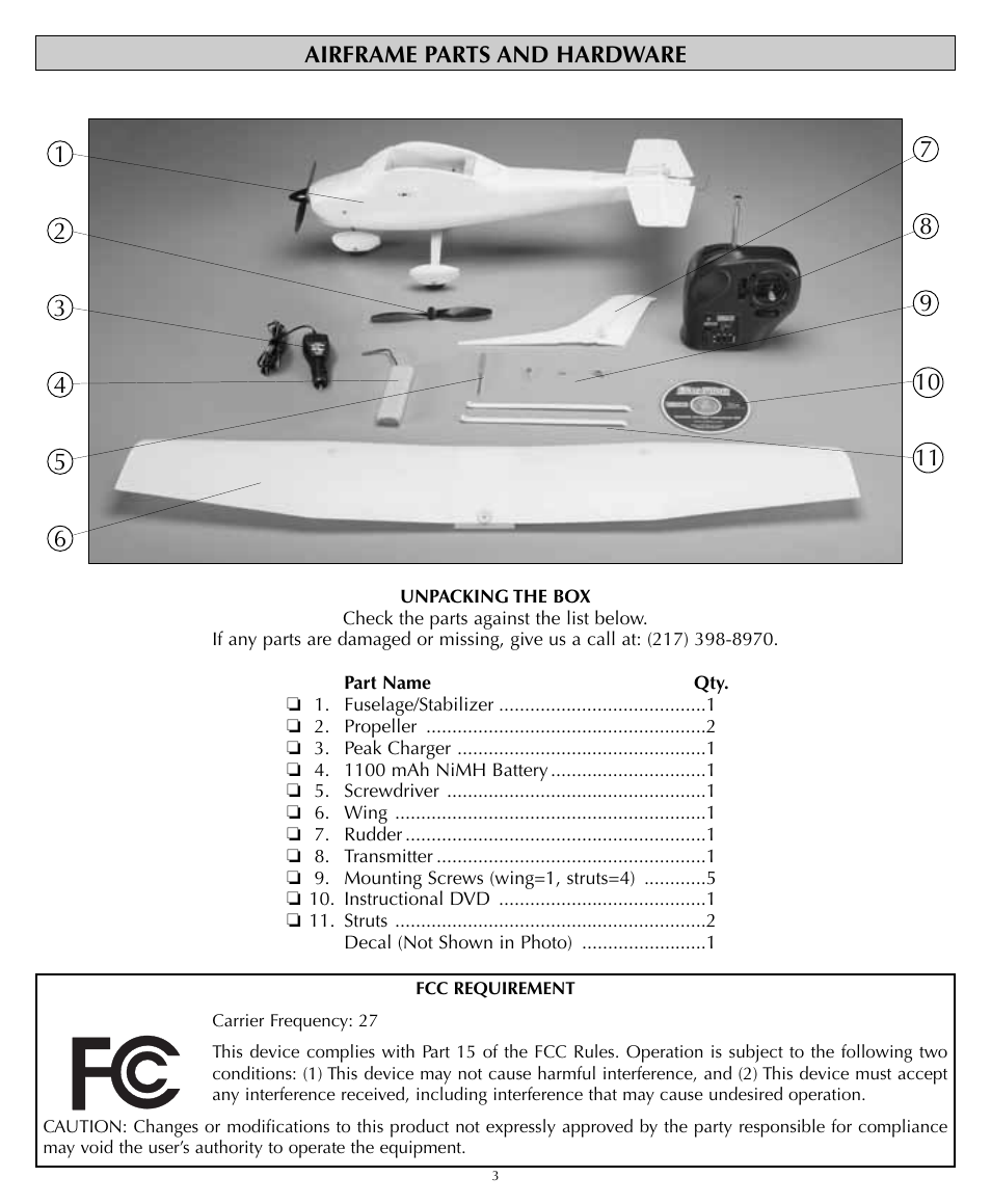 Flyzone HCAA1985 User Manual | Page 3 / 12