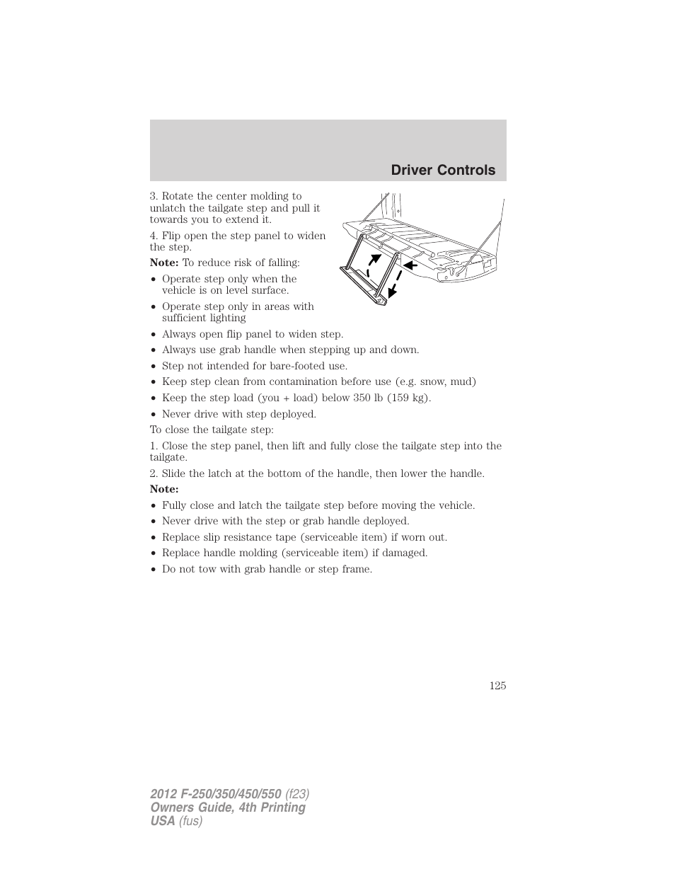 Driver controls | FORD 2012 F-250 User Manual | Page 125 / 448