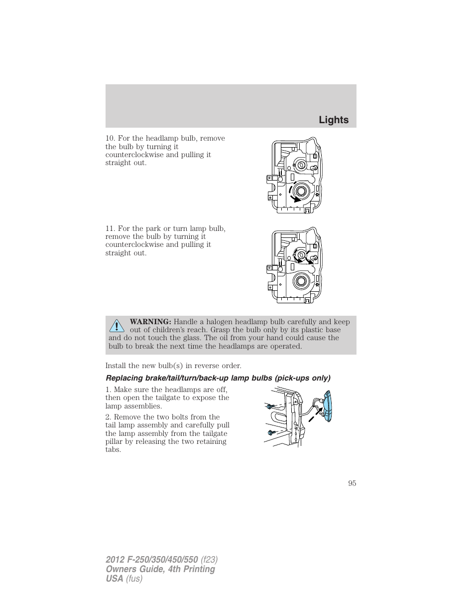Lights | FORD 2012 F-250 User Manual | Page 95 / 448