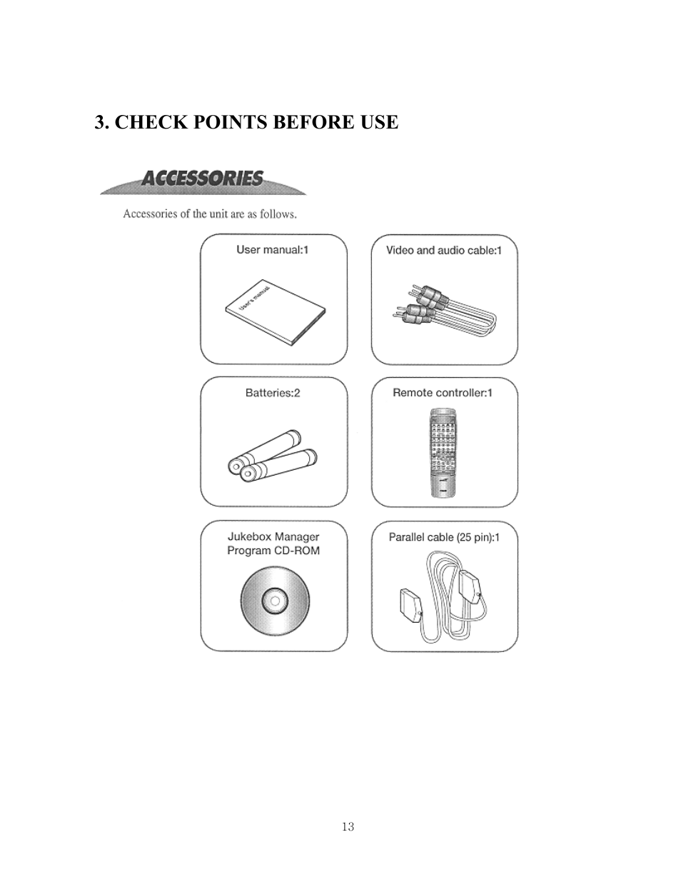 Check points before use | CAVS JB-99 User Manual | Page 13 / 56