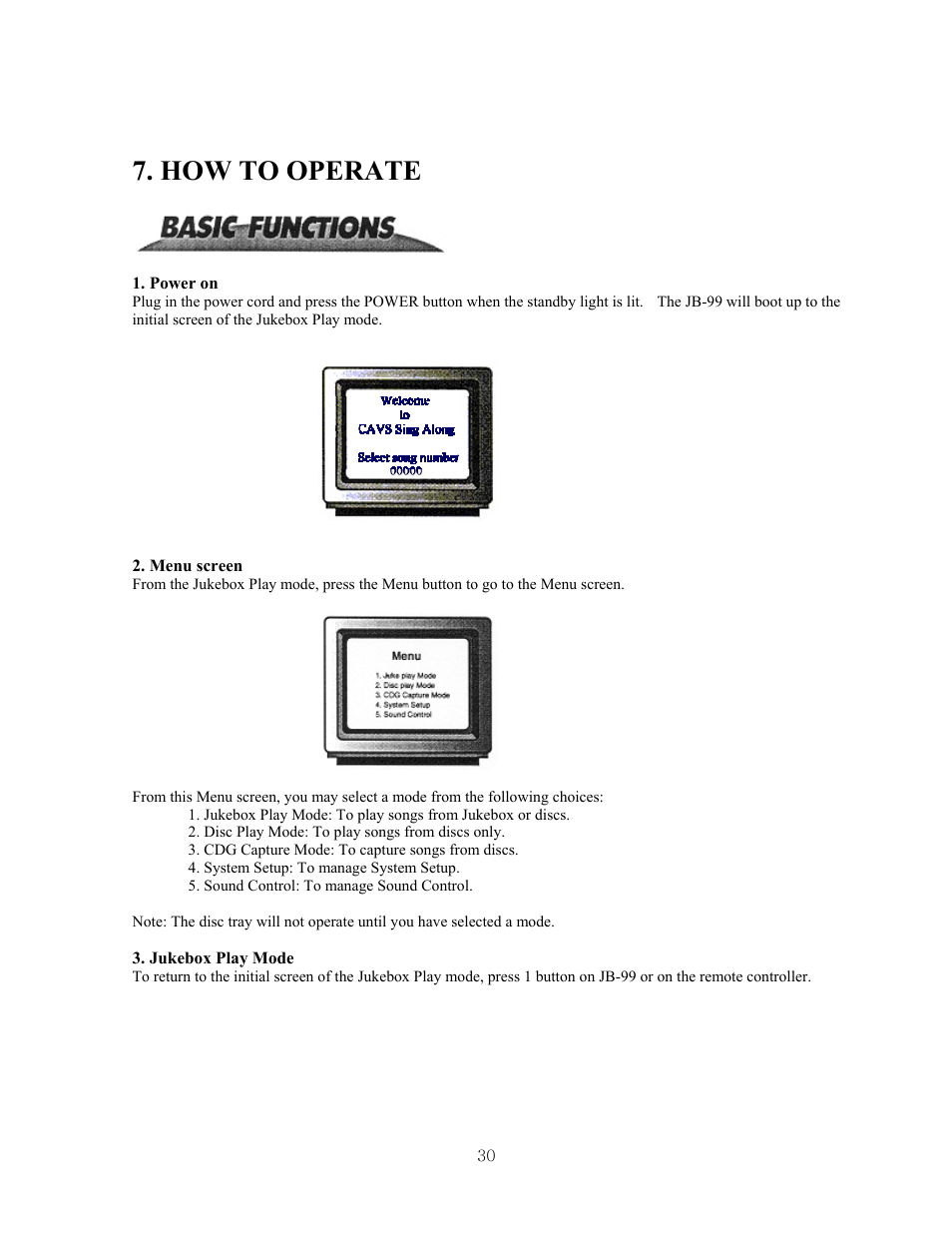 How to operate | CAVS JB-99 User Manual | Page 30 / 56