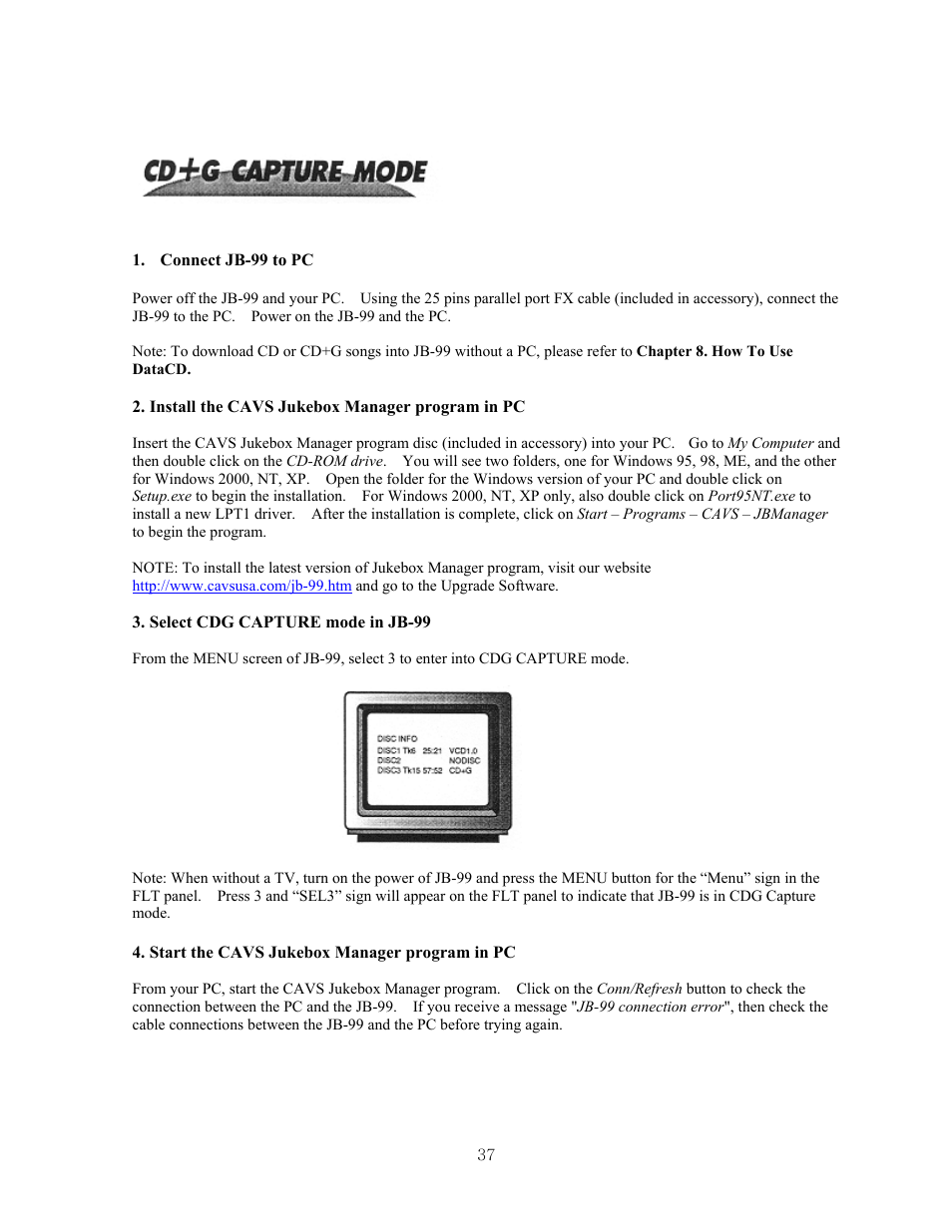 CAVS JB-99 User Manual | Page 37 / 56