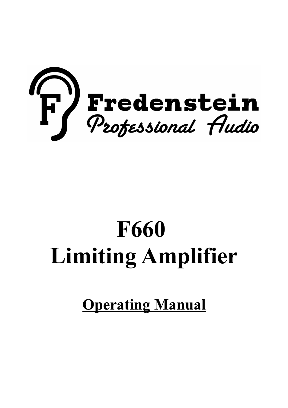 Fredenstein F660 User Manual | 9 pages