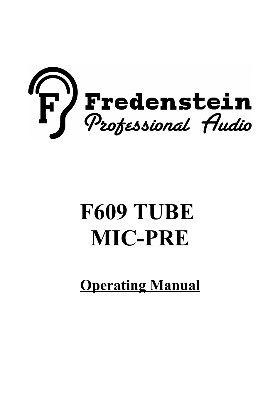 Fredenstein F609 User Manual | 5 pages