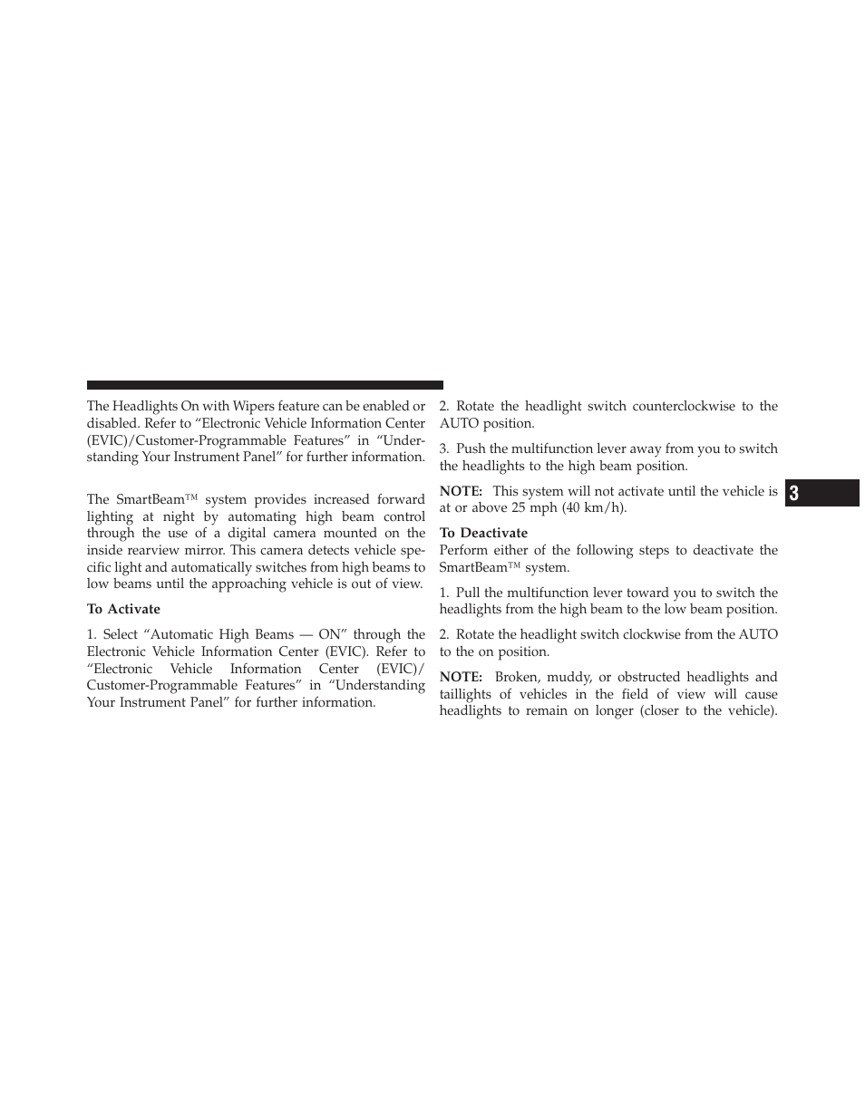 Smartbeam™ — if equipped | Chrysler 300SRT User Manual | Page 144 / 465