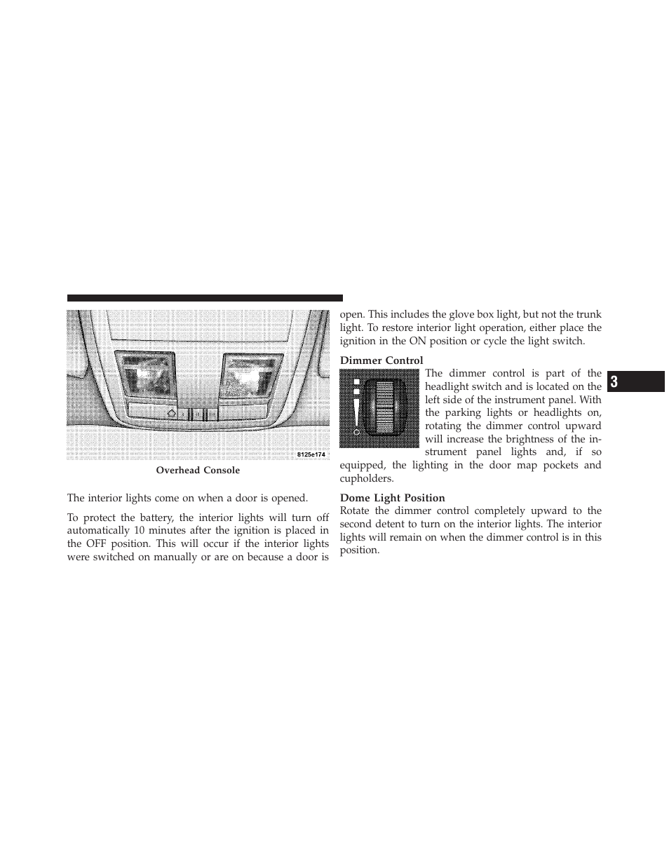 Interior lights | Chrysler 300SRT User Manual | Page 148 / 465