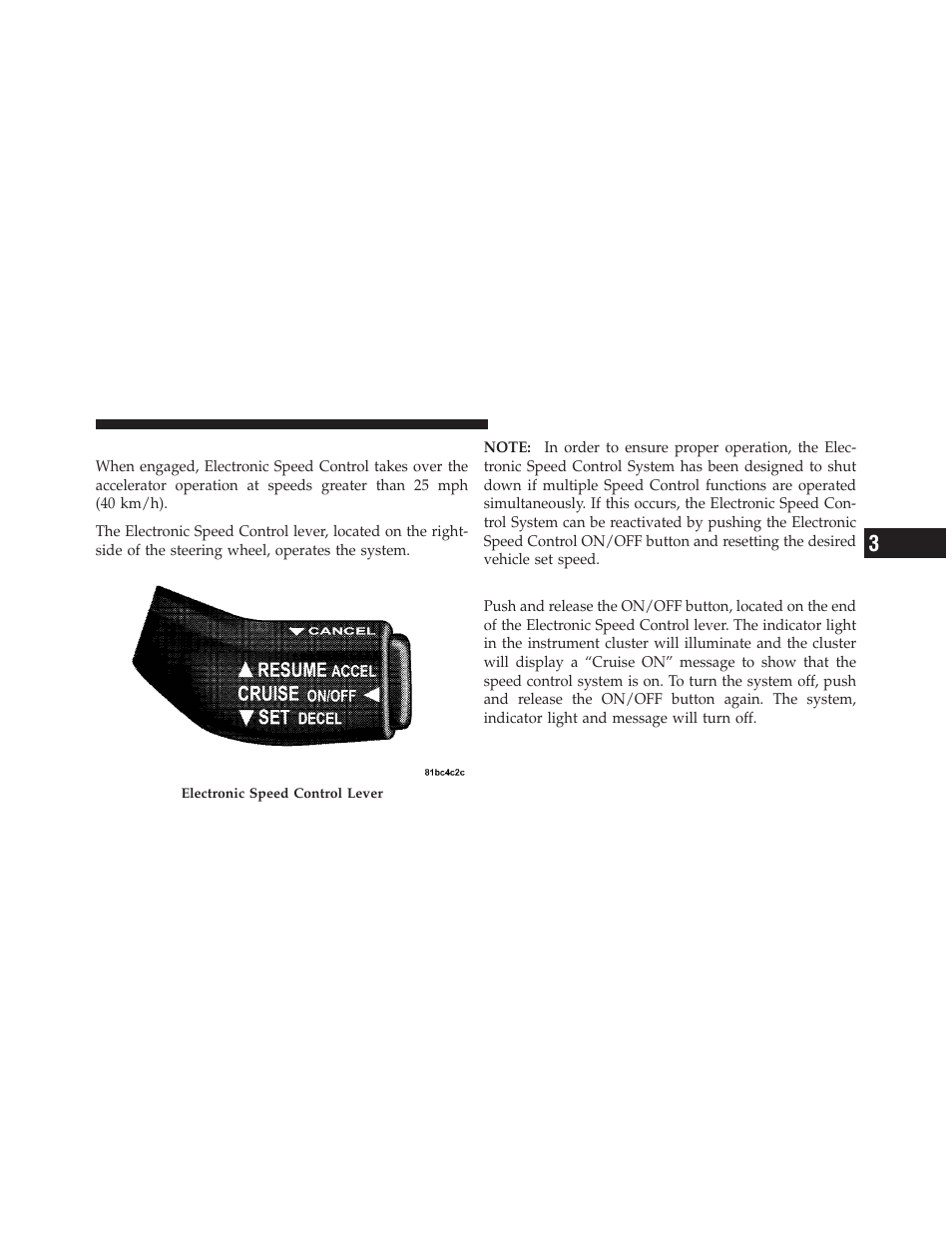 Electronic speed control, To activate | Chrysler 300SRT User Manual | Page 156 / 465