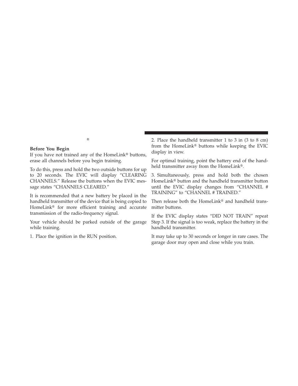 Programming homelink | Chrysler 300SRT User Manual | Page 167 / 465