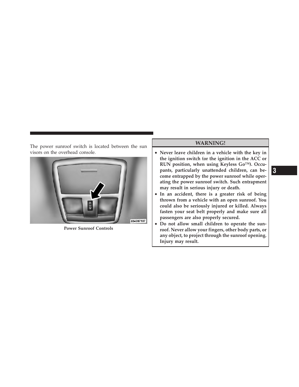 Power sunroof — if equipped | Chrysler 300SRT User Manual | Page 172 / 465