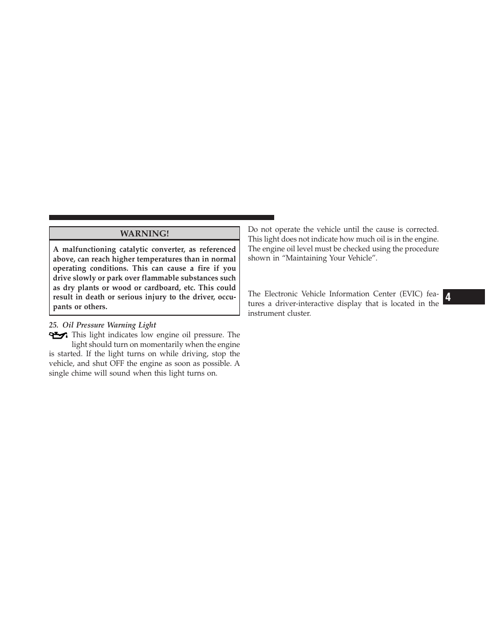 Electronic vehicle information center (evic) | Chrysler 300SRT User Manual | Page 200 / 465