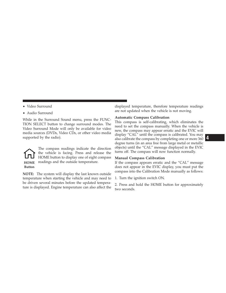 Compass display | Chrysler 300SRT User Manual | Page 214 / 465