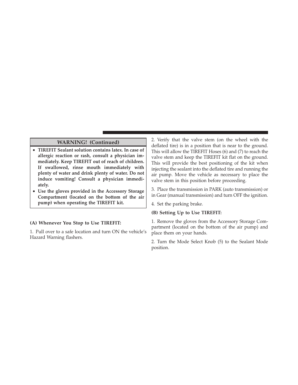 Sealing a tire with tirefit | Chrysler 300SRT User Manual | Page 351 / 465