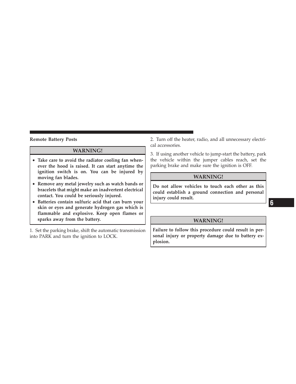 Jump-starting procedure | Chrysler 300SRT User Manual | Page 358 / 465