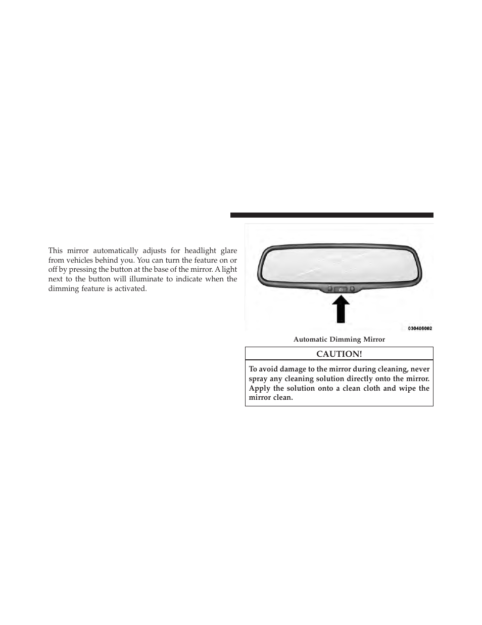 Mirrors, Automatic dimming mirror | Chrysler 300SRT User Manual | Page 91 / 465