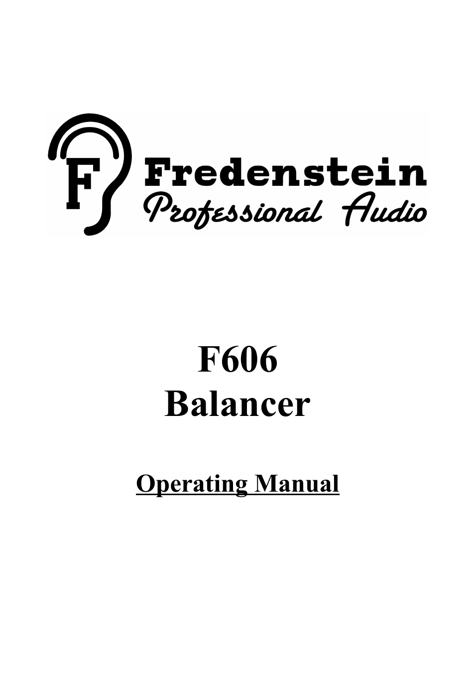 Fredenstein F606 User Manual | 4 pages