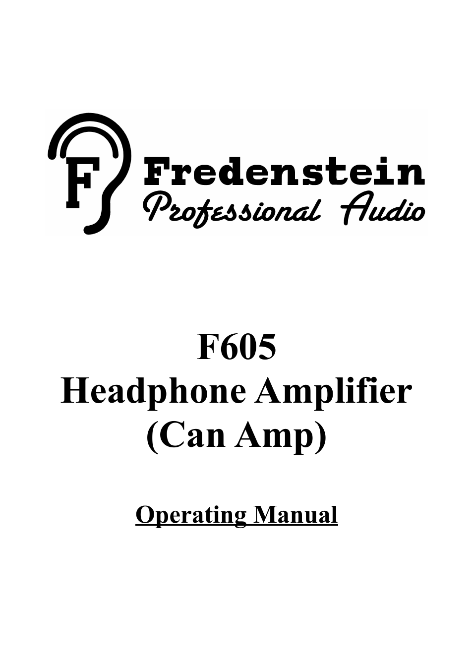 Fredenstein F605 User Manual | 5 pages