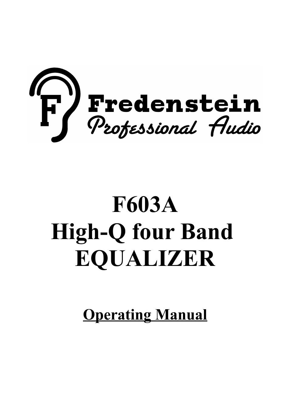 Fredenstein F603A User Manual | 5 pages