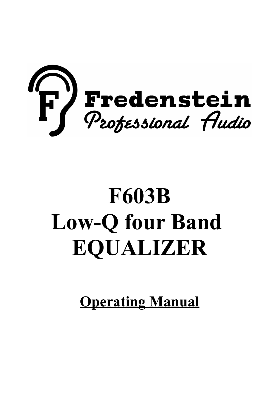 Fredenstein F603B User Manual | 5 pages