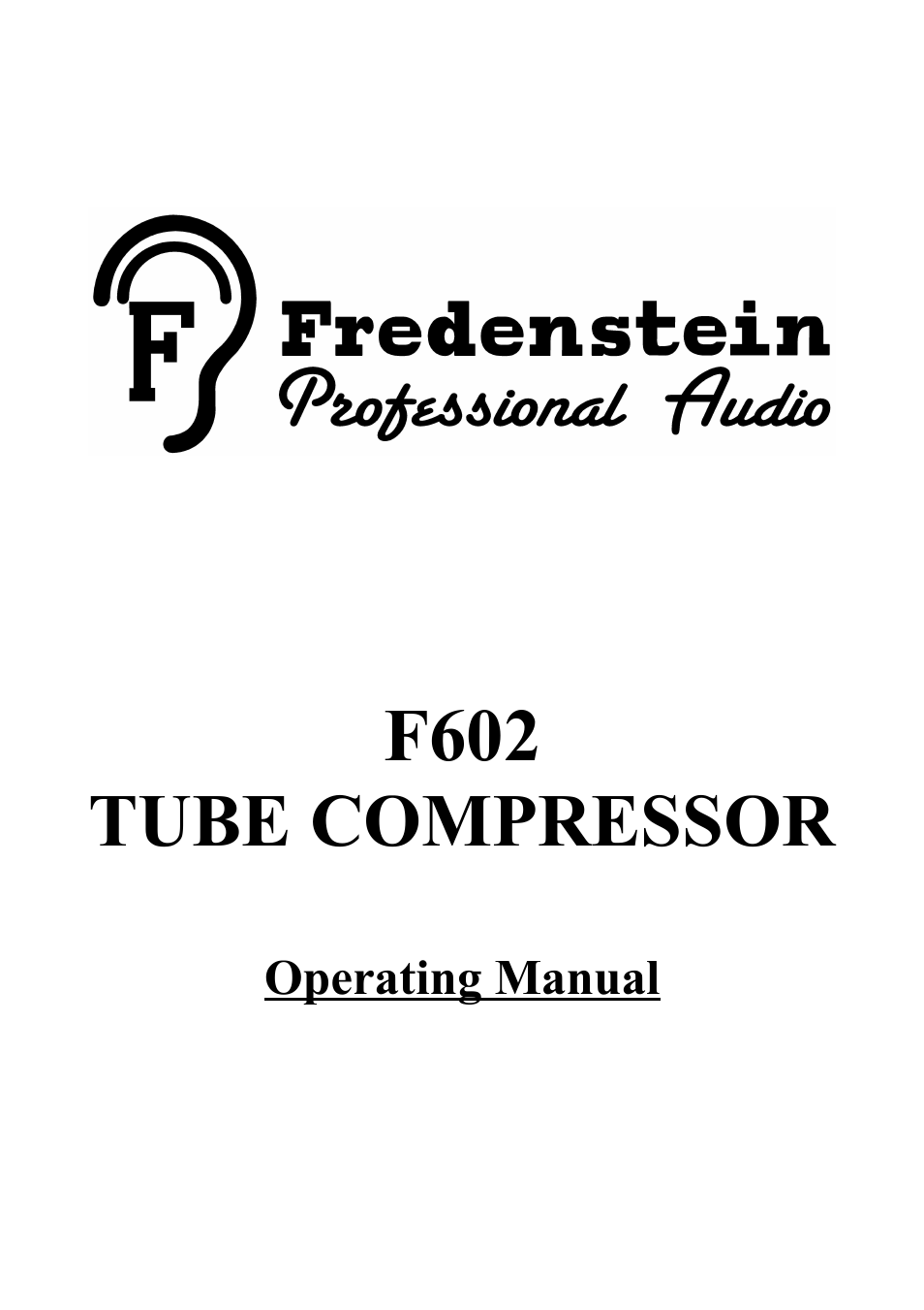 Fredenstein F602 User Manual | 6 pages