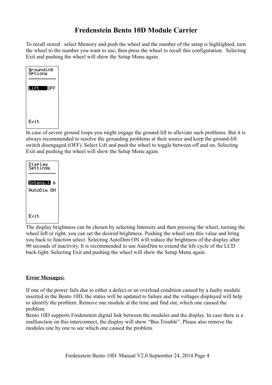 Fredenstein bento 10d module carrier | Fredenstein Bento 10D User Manual | Page 5 / 8