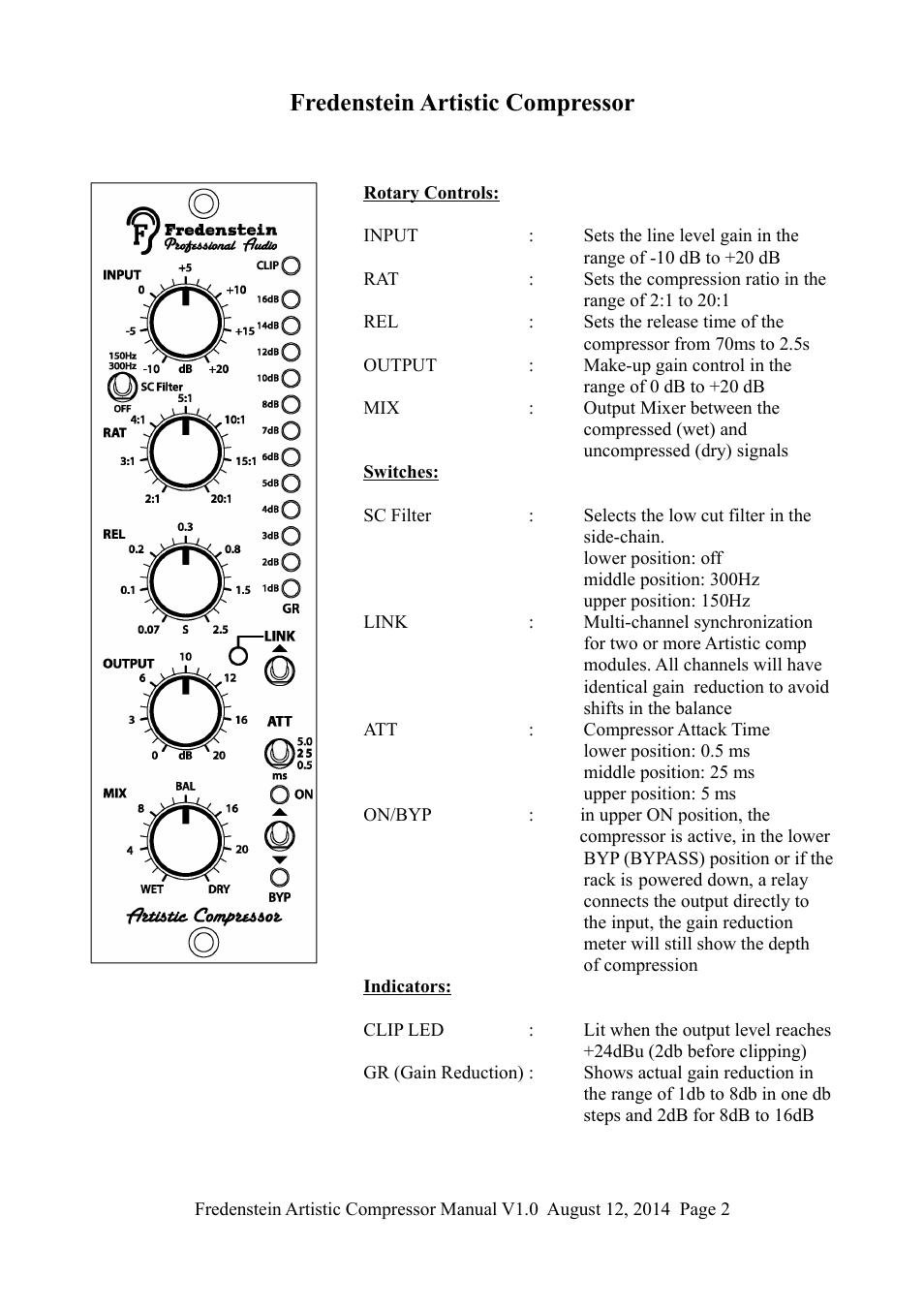 Fredenstein artistic compressor | Fredenstein Artistic Compressor User Manual | Page 3 / 5