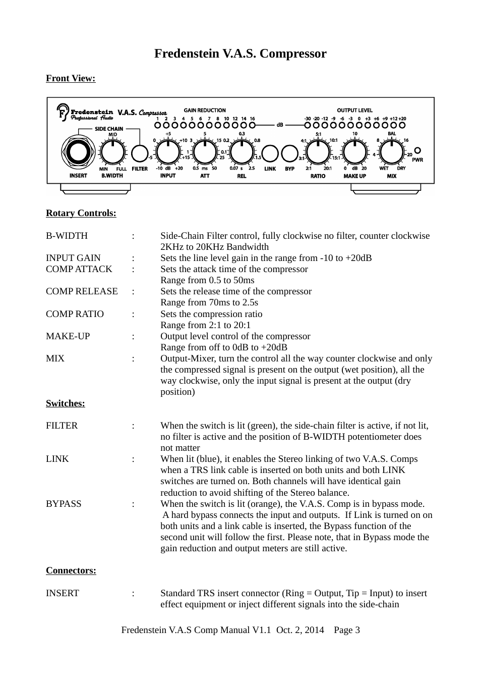 Fredenstein v.a.s. compressor | Fredenstein V.A.S. Compressor User Manual | Page 4 / 6