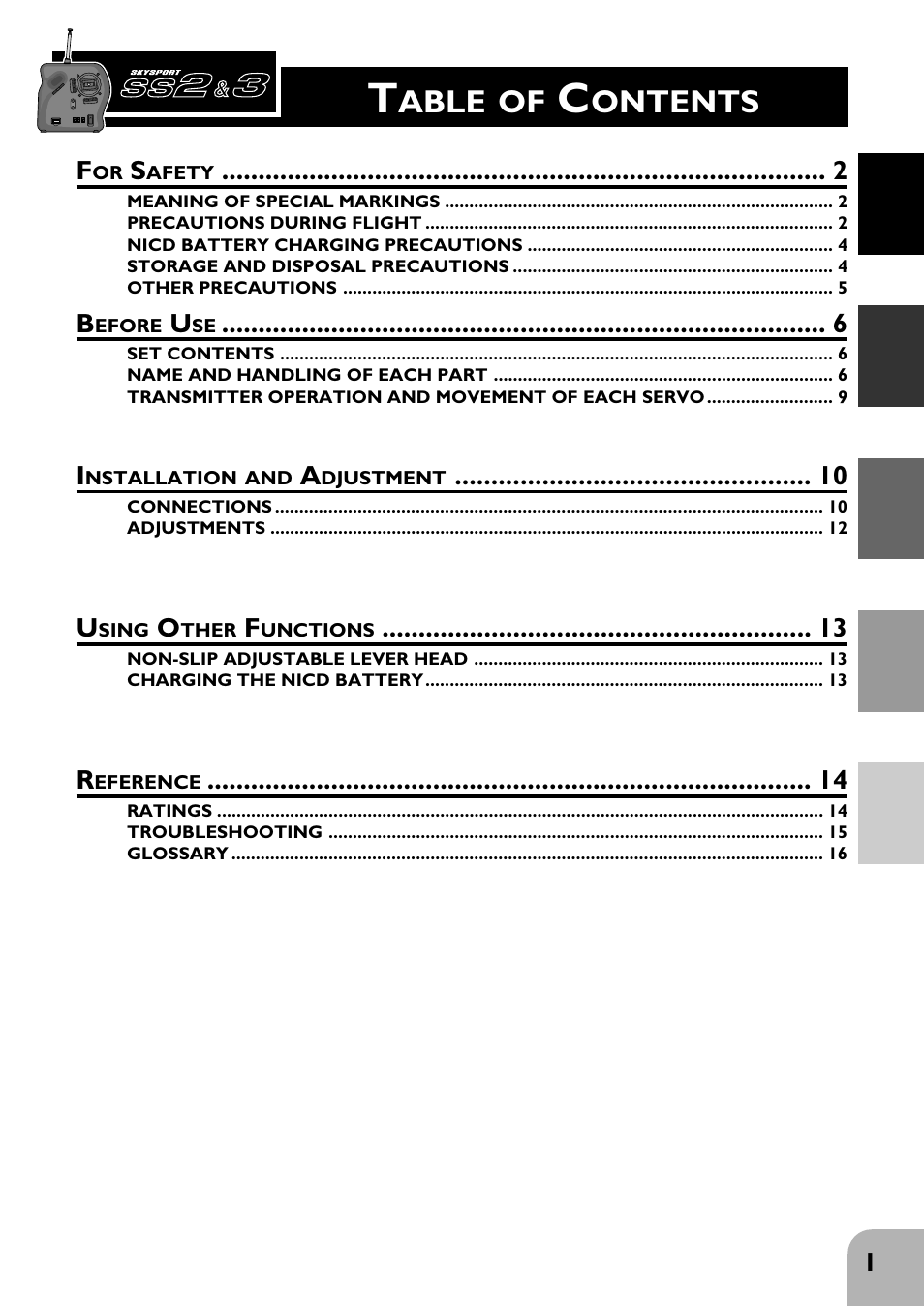 Able, Ontents | Futaba 3FR User Manual | Page 3 / 18