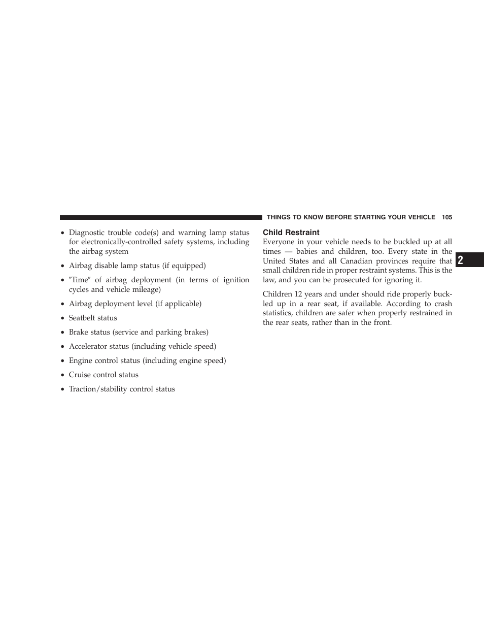 Child restraint | Chrysler 2006 PT Cruiser Sedan User Manual | Page 105 / 464