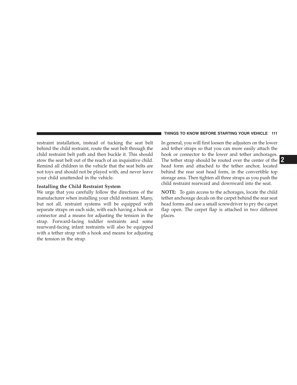 Chrysler 2006 PT Cruiser Sedan User Manual | Page 111 / 464